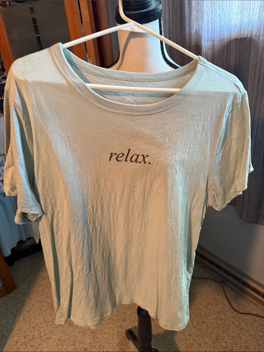 Zoe + Liv Light Sage "relax." Short-Sleeve Tee